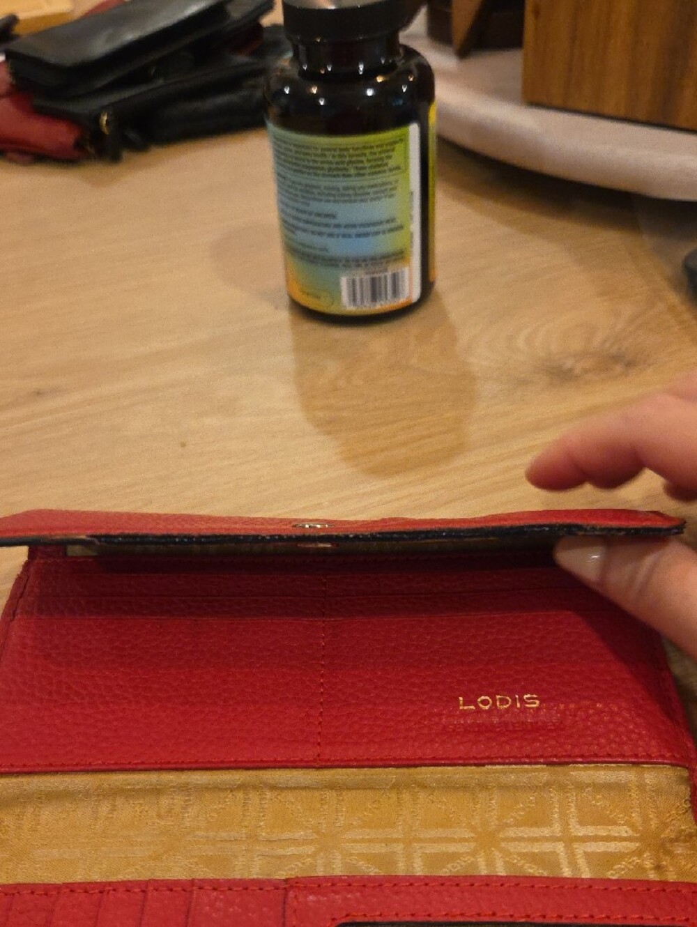 LODIS Kate Red Leather Long Wallet - Picture 9 of 16
